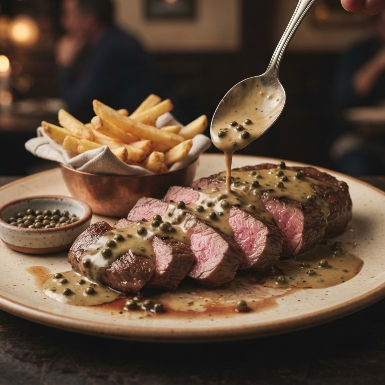 Steak met peperroomsaus recept