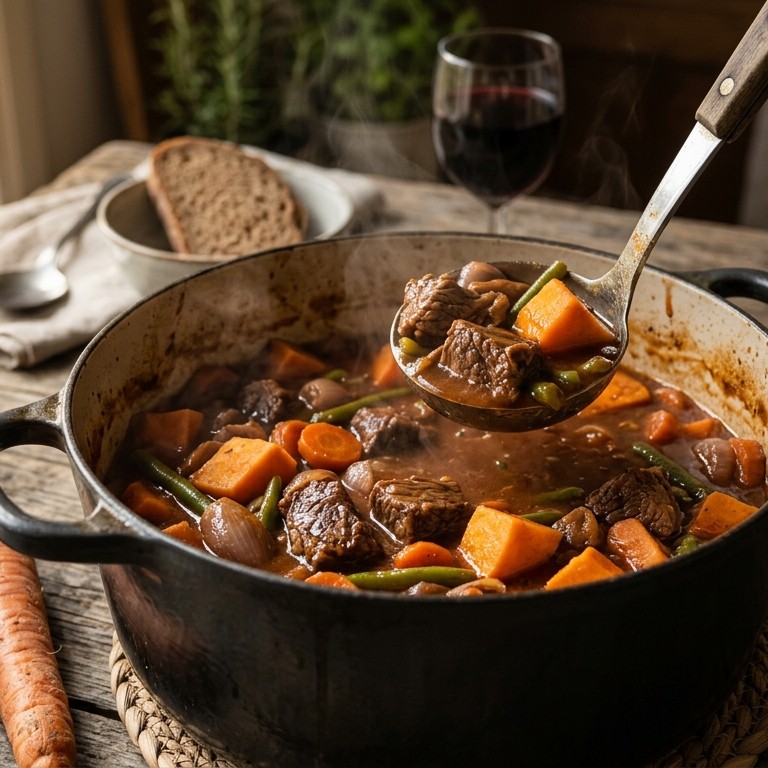 Stew met zoete aardappel (600 kcal) recept