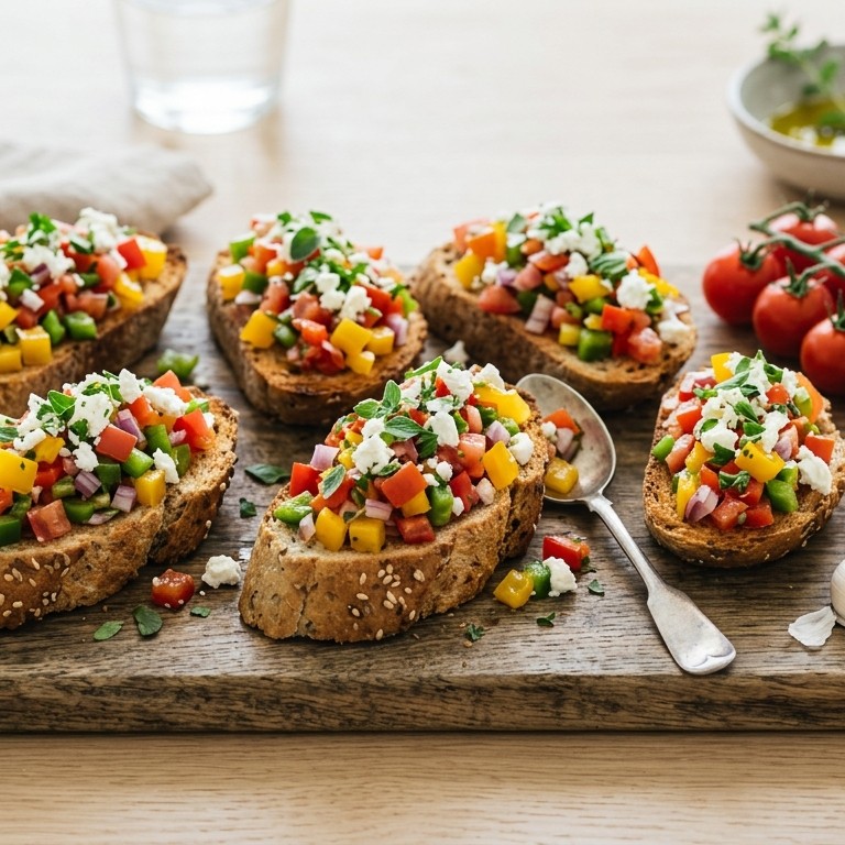 Stokbrood met paprika-fetasalsa recept