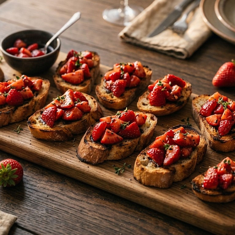 Stokbrood met pittige aardbeien recept