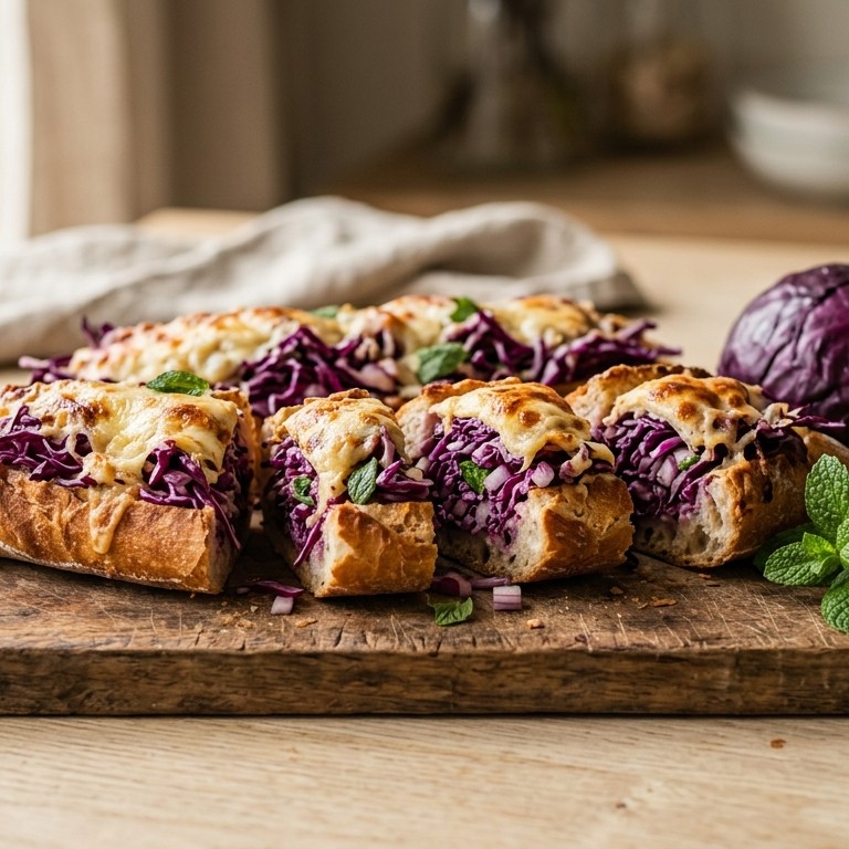 Stokbrood met rode kool met kaas recept
