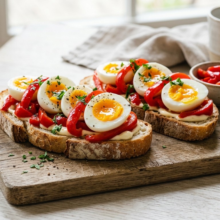 Stokbrood paprika-ei zoet zuur recept