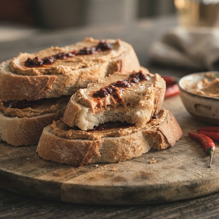 Stokbrood pindakaas-sambal recept