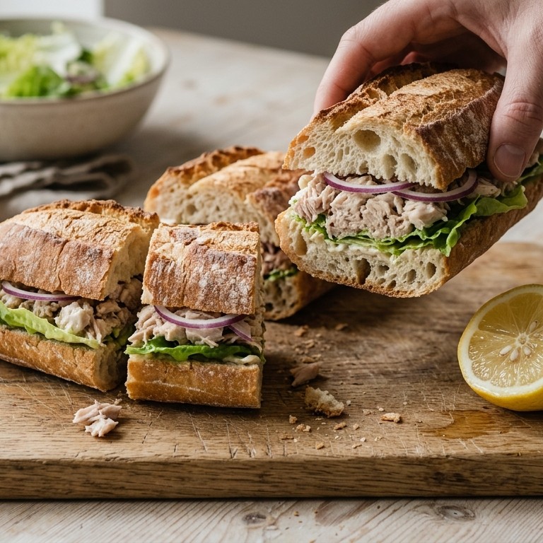Stokbrood Tonijn-ui-sla recept
