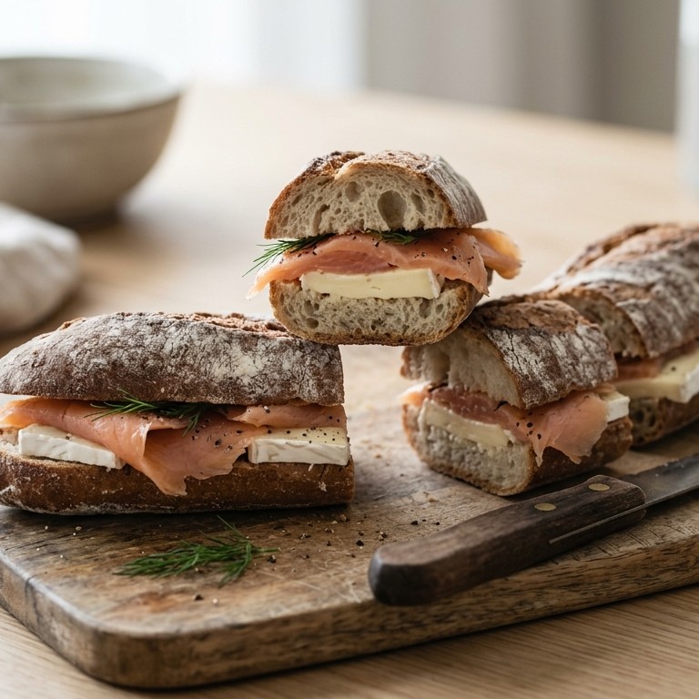 Stokbrood zalm-brie recept