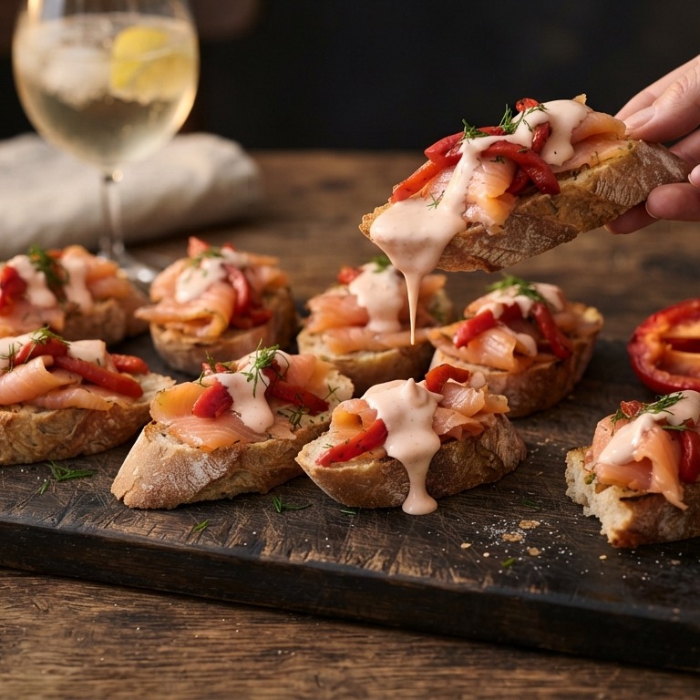 Stokbrood zalm-paprika recept