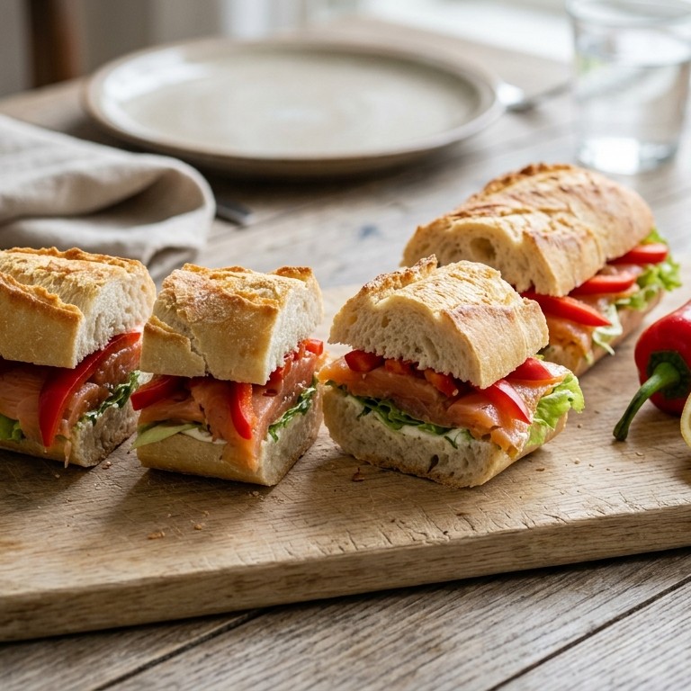 Stokbrood zalm speciaal met puntpaprika recept