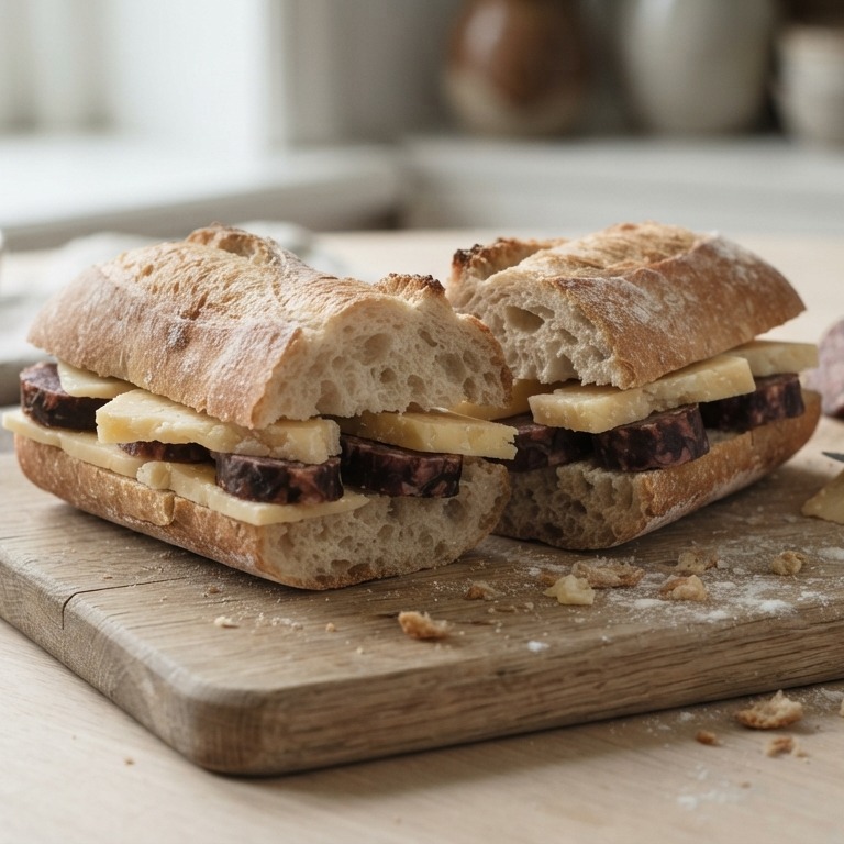 Stokbroodje met kaas en metworst recept