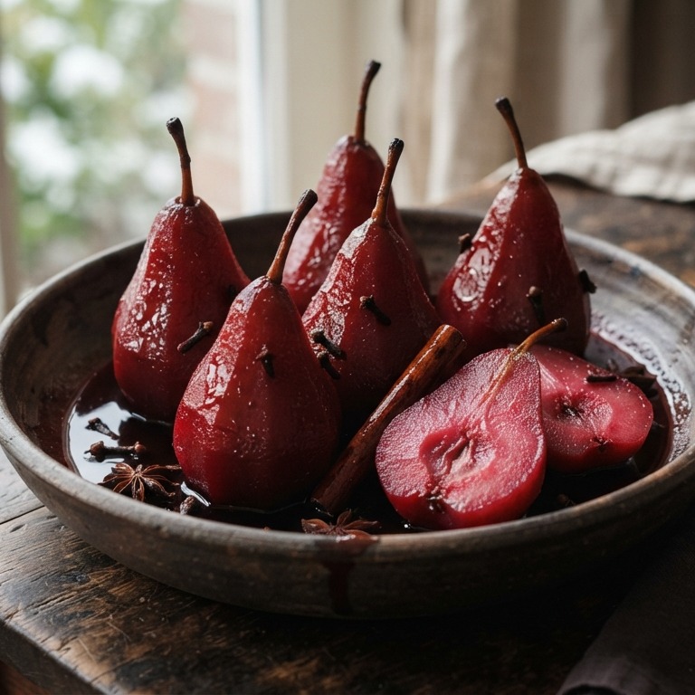 Stoofperen met rode wijn en stoofperenstroop recept