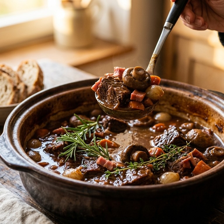 Stoofpot rundvlees met kastanje champignons recept