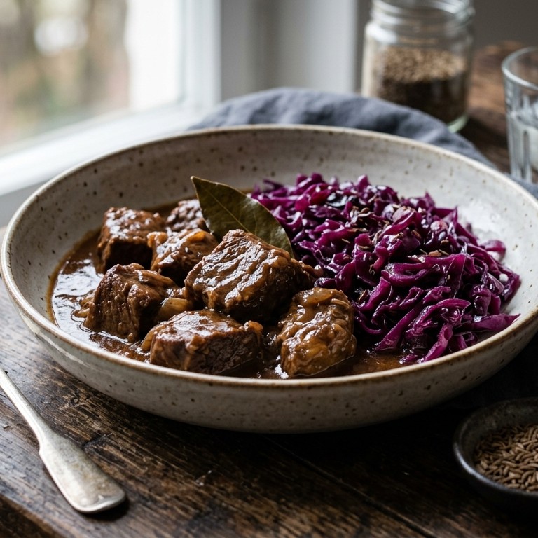 Stoofpot uit Beieren met rode kool recept