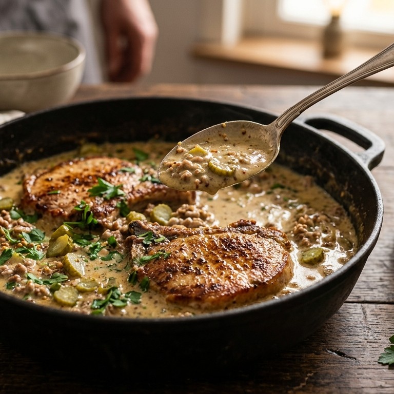 Stoofpotje karbonade met gehakt en mosterd recept