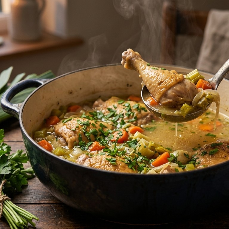Stoofpotje van hoevekip recept
