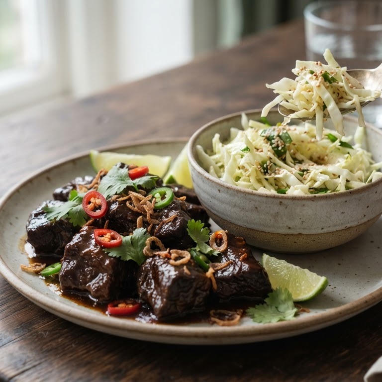 Stoofschotel met koolsalade recept