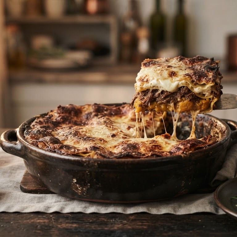 Stoofvlees lasagne recept