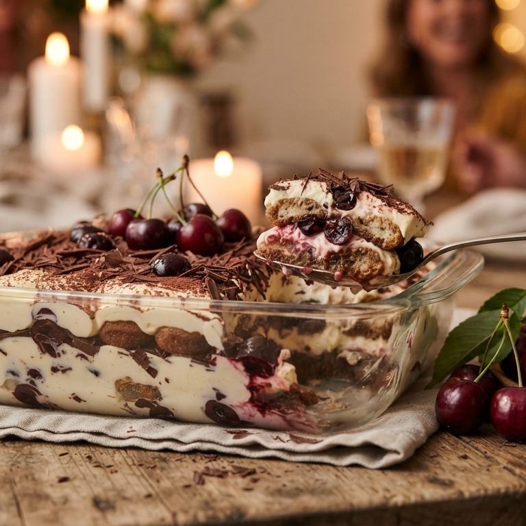 Stracciatella-kersen tiramisu recept