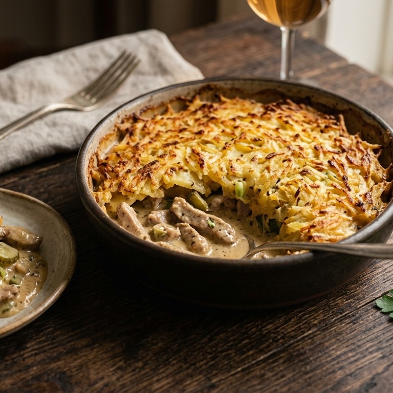 Stroganoff met röstikorst recept