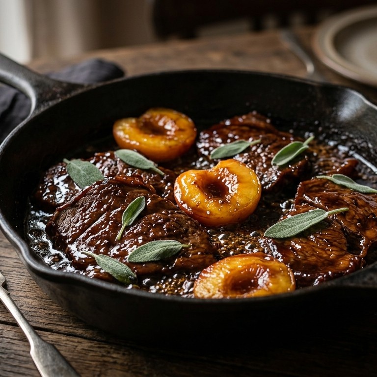 Sukadelapjes met perziken in honing-ketjapsaus recept