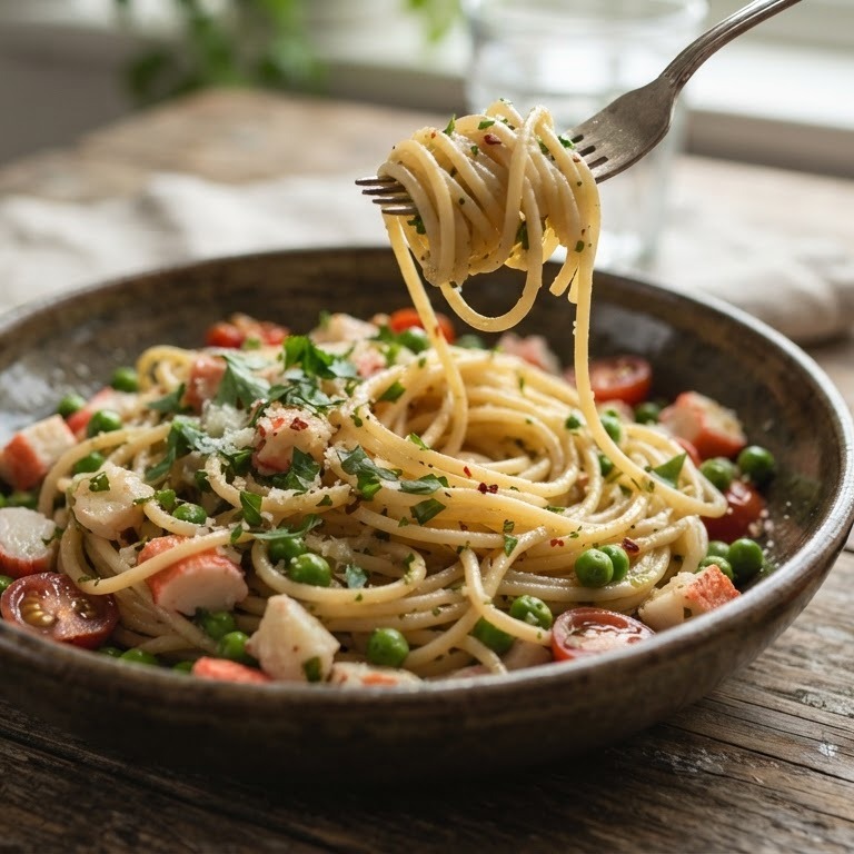 Surimi spaghetti recept