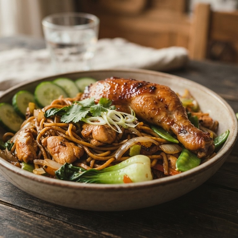 Surinaamse bami met kip recept