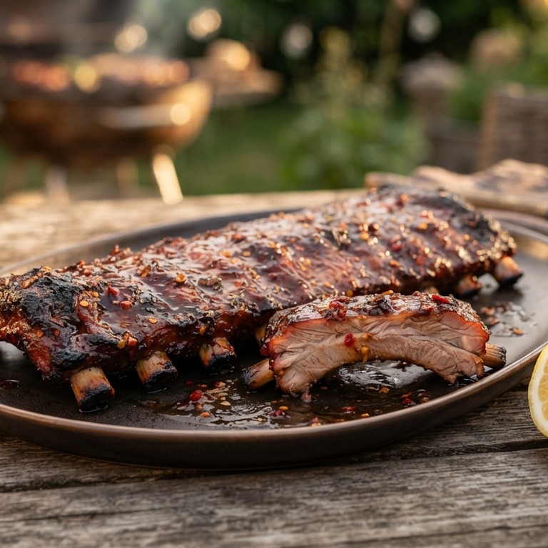Sweet hot spareribs recept