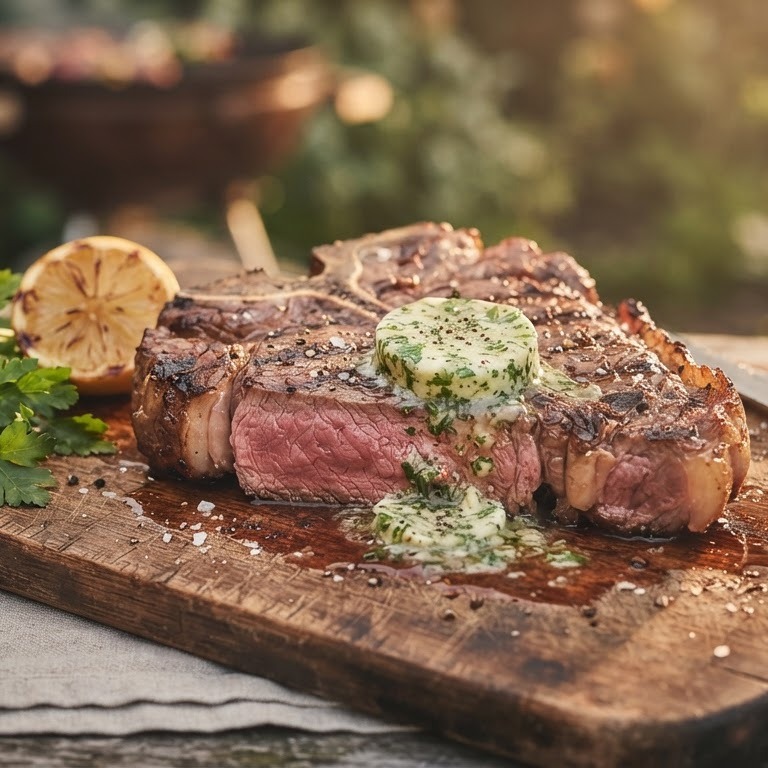 T-bone-steak met kruidenboter recept