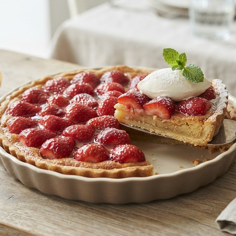 Taart Aardbeien met amandelspijs recept