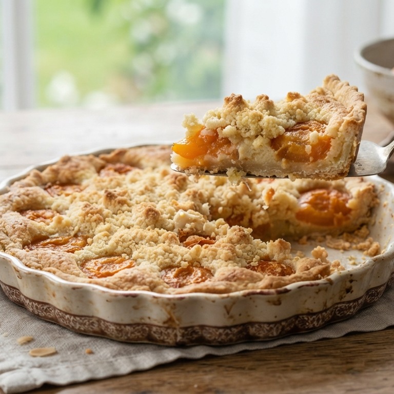 Taart abrikozen kruimel met amandel creme recept