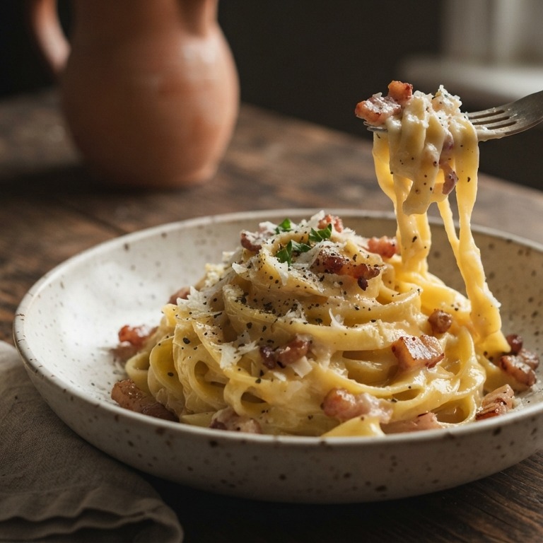 Tagliatelle carbonara recept
