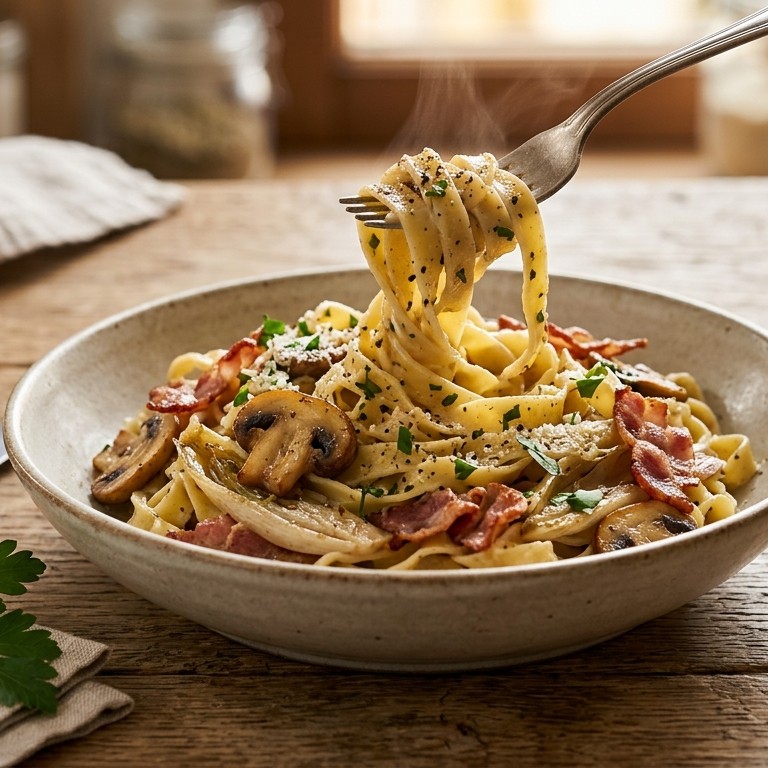 Tagliatelle met champignons en witlof recept