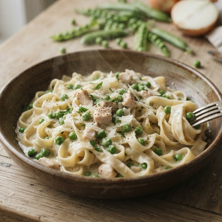 Tagliatelle met doperwten recept