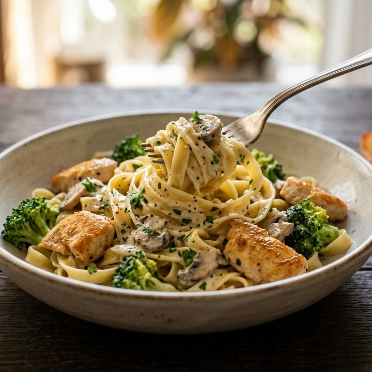 Tagliatelle met kip en broccoli recept