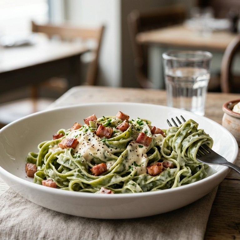 Tagliatelle met marcarpone en spek recept