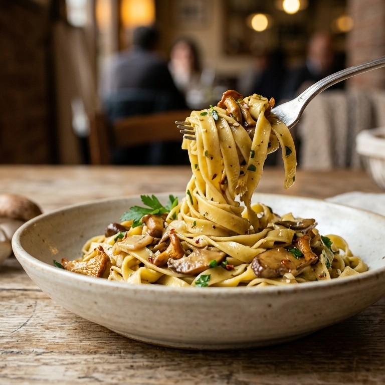 Tagliatelle met paddestoelen recept