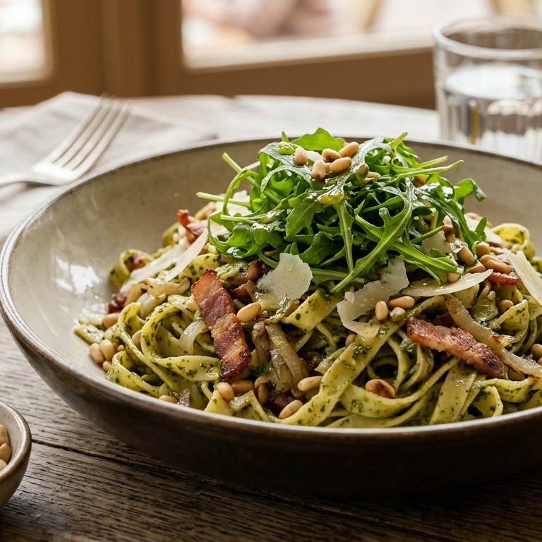 Tagliatelle met pesto en rucola recept