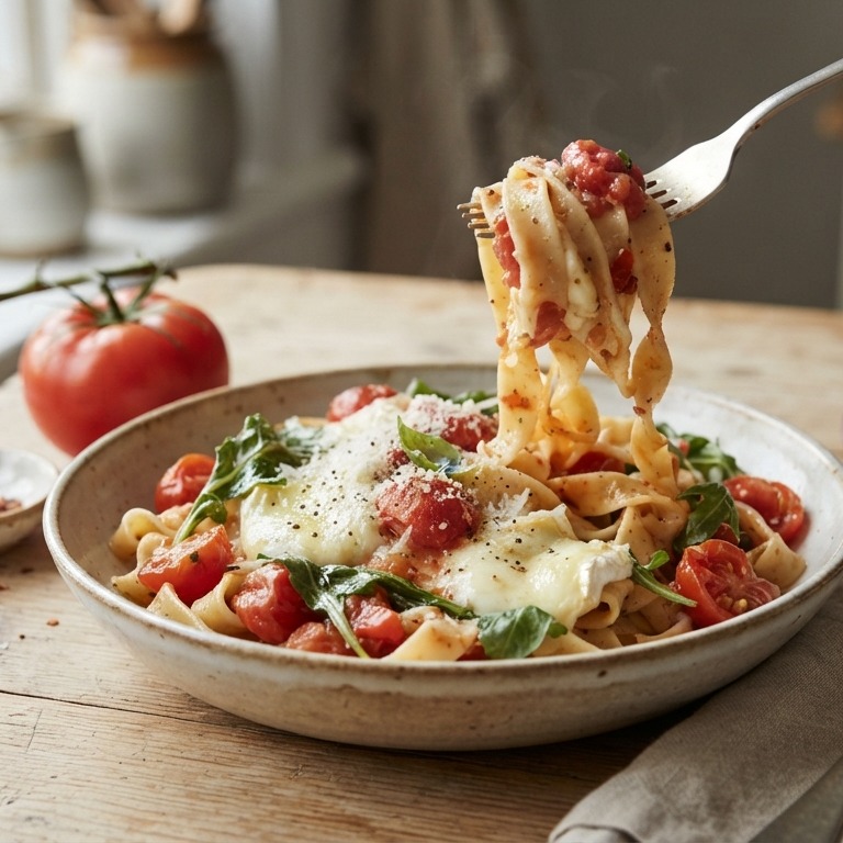 Tagliatelle met tomaat, rucola en Maredsous recept