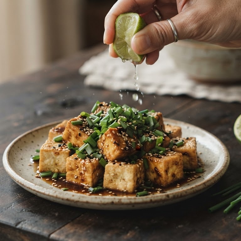 Tahoe dengan daun bawang (tahoe met bieslook) recept