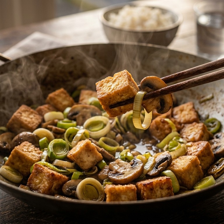 Tahoe met prei en champignons recept
