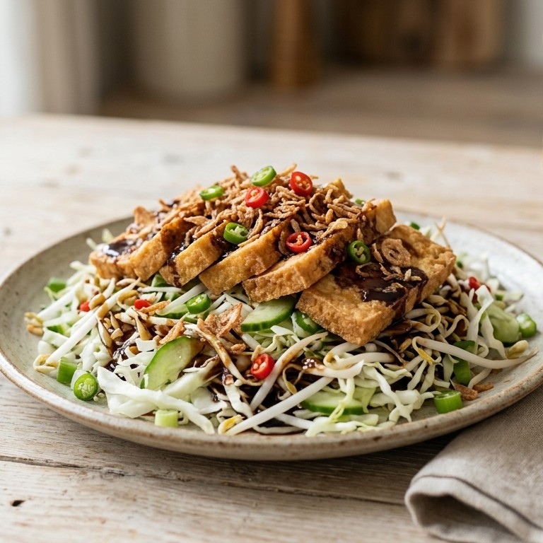 Tahoe sajoer (groentesalade met tahoe) recept