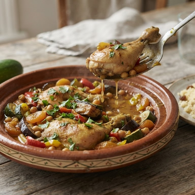 Tajine met kip en groenten recept