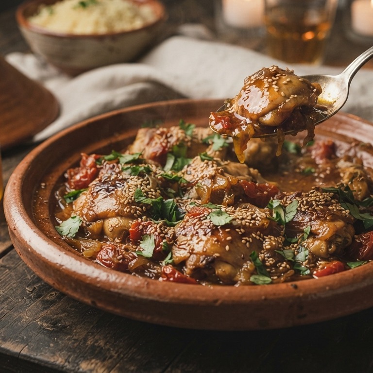 Tajine van kip met tomaten recept