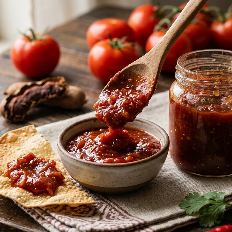 Tama tar Chatni (tomatenchutney) recept