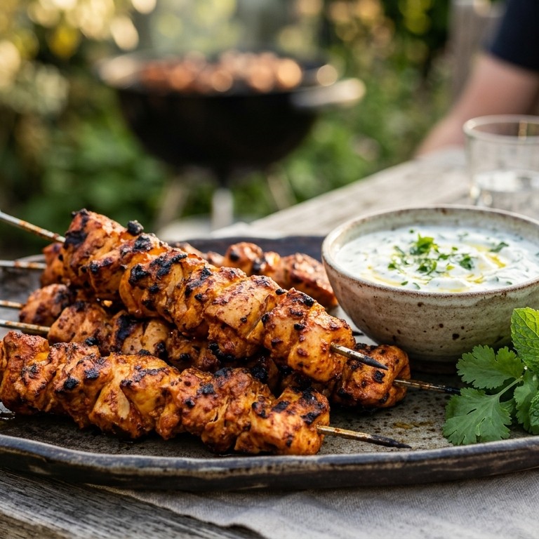 Tandoori kippenbrochettes recept