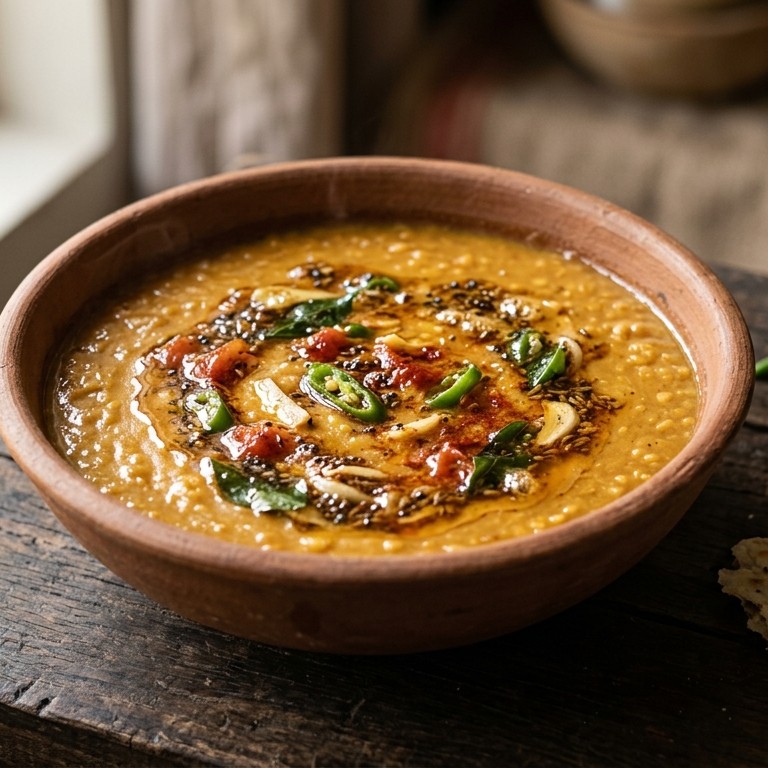 Tarka dal (Linzenmoes met knoflook en tomaten) recept