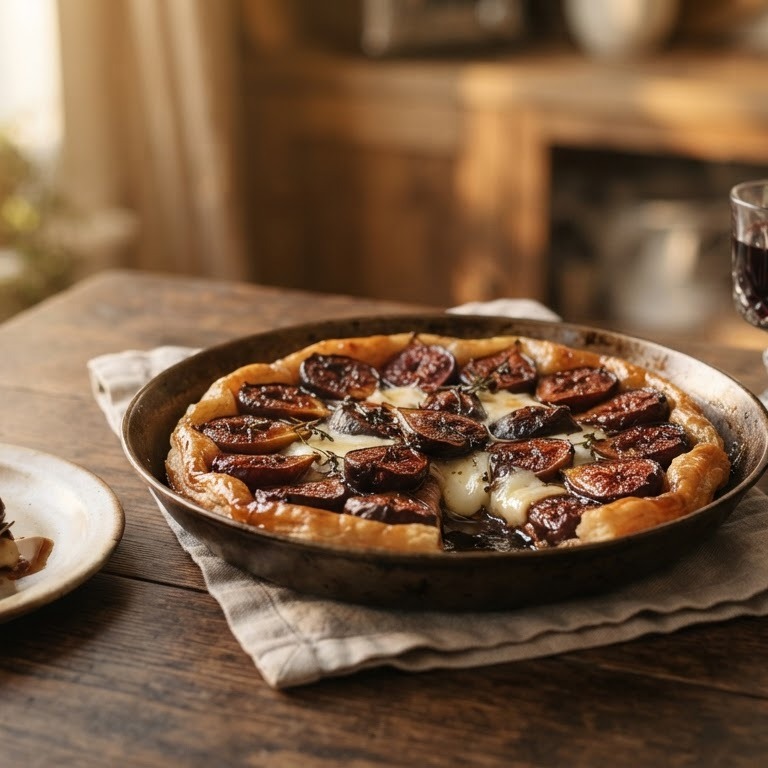 Tarte Tatin van vijgen, port en geitenkaas recept