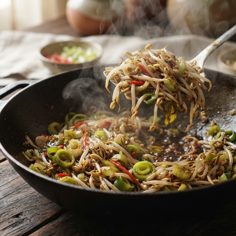 Taugé masakan (taugé met groente in ketjapsaus) recept