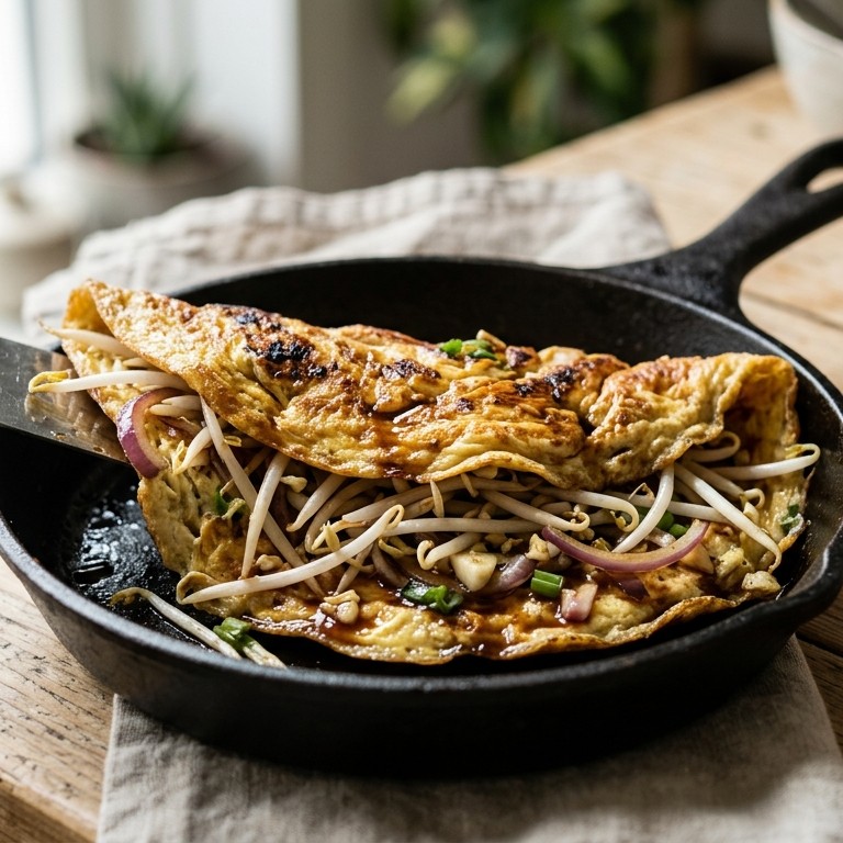 Taugé-omelet recept