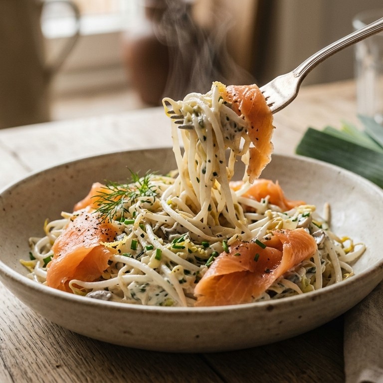 Taughetti met zalm-roomkaas recept