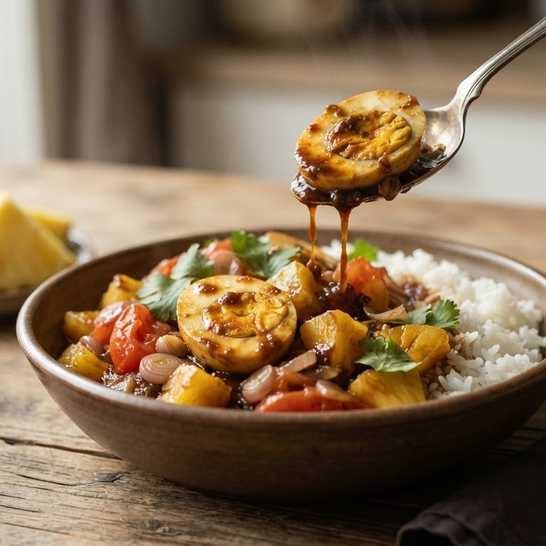 Telor Delam Nanas recept