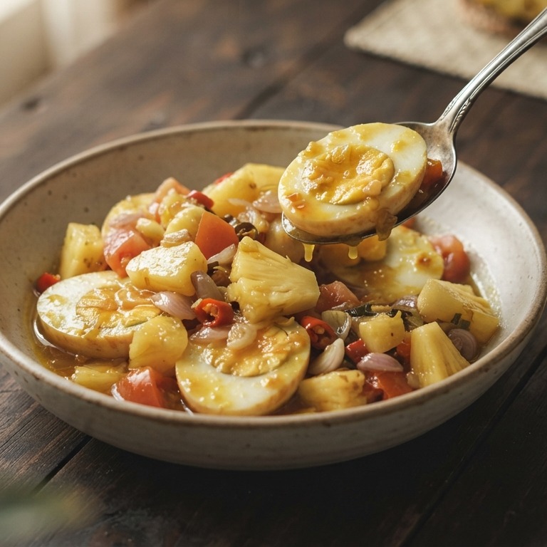 Telor Delam Nasas (eieren in ananassaus) recept